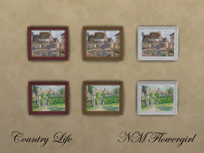 Sims 4 — Country Life by nmflowergirl — Cozy cottages in a quaint village. Artwork by Camille Pissarro is in the public