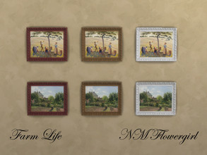 Sims 4 — Farm Life by nmflowergirl — These scenes from farm life by Camille Pissarro depict harvesting apples and tending