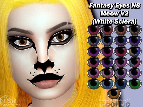 Sims 4 — Fantasy Eyes N8 - Meow V2 White Sclera (Facepaint) by PinkyCustomWorld — Beautiful fantasy eyes for your fantasy