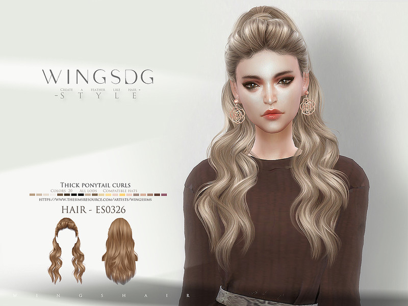 wingssims' Thick ponytail curls ES0326