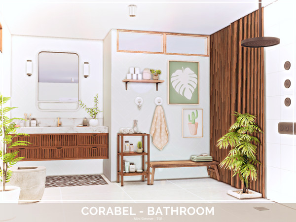 Sims 4 — Corabel Bathroon - TSR Only CC by Mini_Simmer — Room type: Bathroom Size: 4x3 Price: $5,299 Wall Height: Short