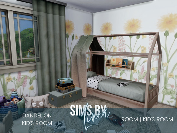 Sims 4 — Dandelion Kid's Room by SIMSBYLINEA — This childhood bedroom is full of dreams, memories and aspirations. The