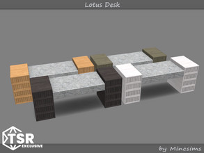Sims 4 — Lotus Desk by Mincsims — Basegame Compatible 4 swatches