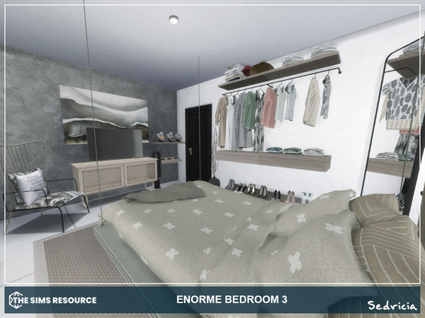 Sims 4 — Enorme Bedroom 3 - CC TSR by Sedricia — Please use "bb.moveobjects on" before place the room Room size