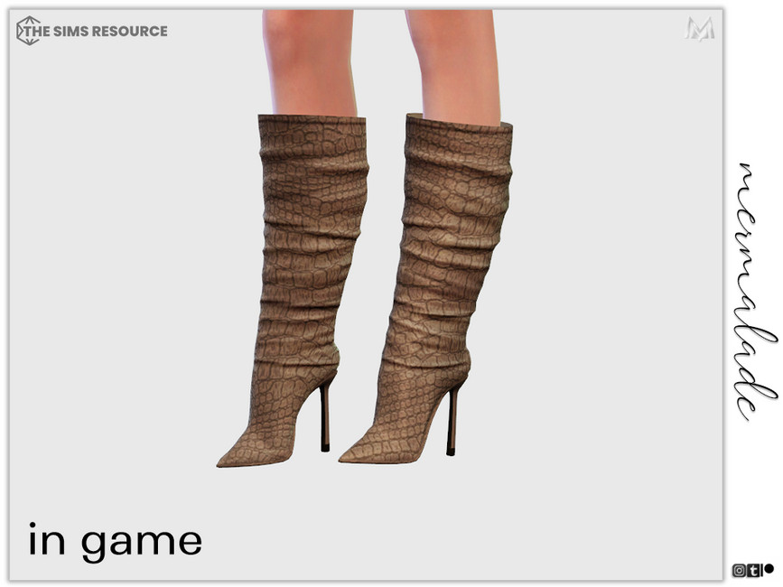 The Sims Resource - Crocodile Print Heeled Boots S157