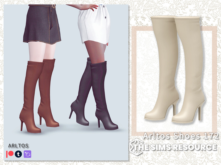 The Sims Resource Long leather boots /
