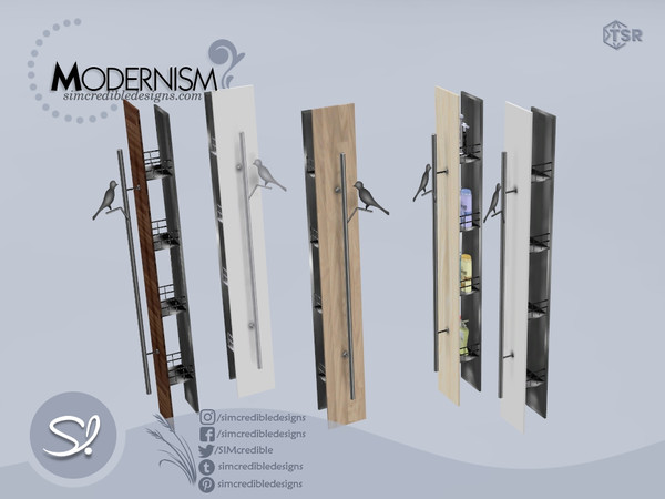 Sims 4 — Modernism Shampoo Shelves by SIMcredible! — by SIMcredibledesigns.com available at TheSimsResource 5 colors