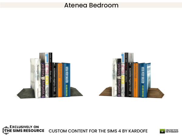 Sims 4 — Atenea Bedroom Books by kardofe — Decorative book group, in two different options