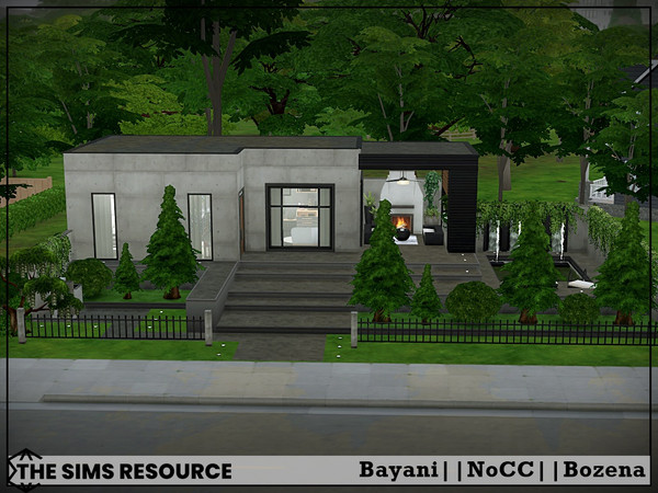 Sims 4 — Bayani by Bozena — The house is located in the San Sequoia . Have fun Lot: 30 x 20 Value: $ 48 872 Lot type: