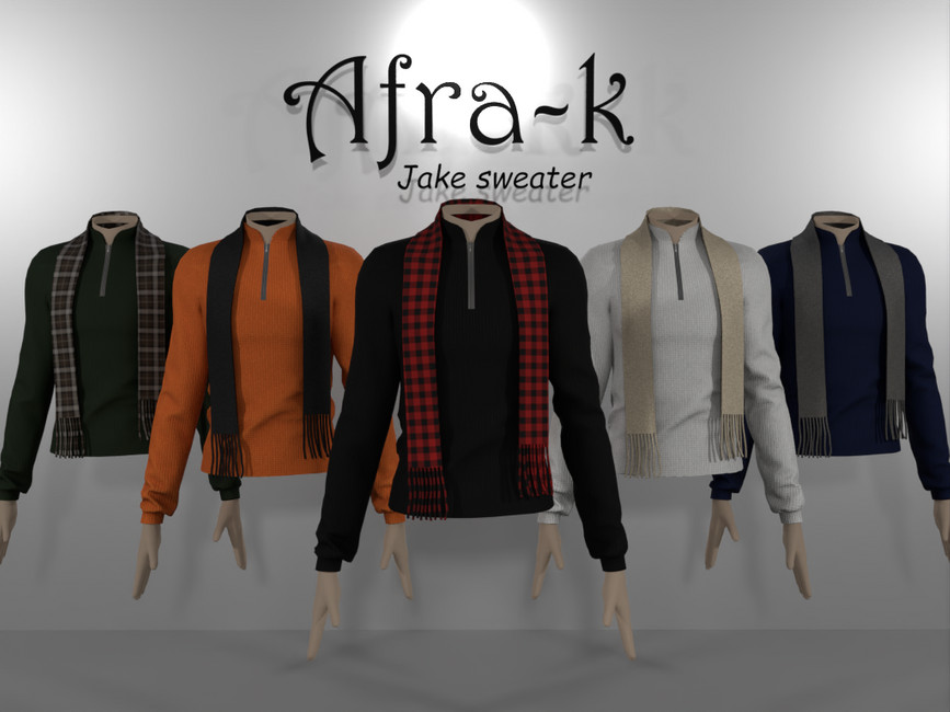 The Sims Resource - Jake sweater with scarf