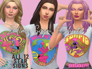 Sims 4 — Zodiac Signs T-Shirt by biersackayyy — All 12 Signs on a simple white t-shirt.