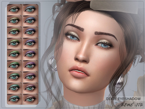 Sims 4 — Dixie Eyeshadow [HQ] by Benevita — Dixie Eyeshadow Makeup Category HQ 18 Swatches For Female (Teen to Elder) I