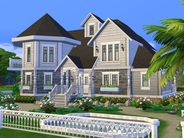 Sims 4 — Villa Amy by gabi892 — Cute Family Villa on 2 floors On the first floor there is kitchen with bar, dining room,
