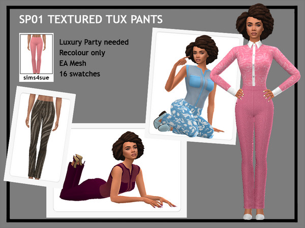 The Sims Resource - SP01 Textured Tux Pants