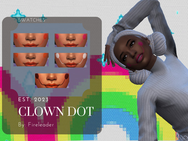 Sims 4 — Clown Dot by rubyTrash — A beautiful Face paint made specifically for your crazy sims or sim who happens to be a