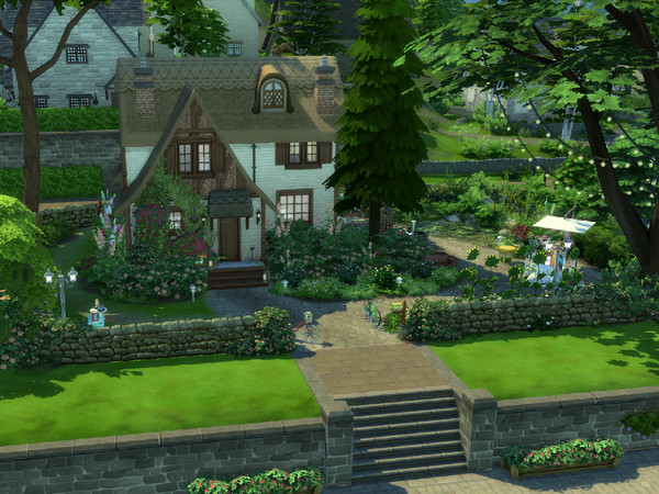 Sims 4 — Hawthorn Cottage no cc by sgK452 — Like many old chalets, some rooms are small (those of the children), the