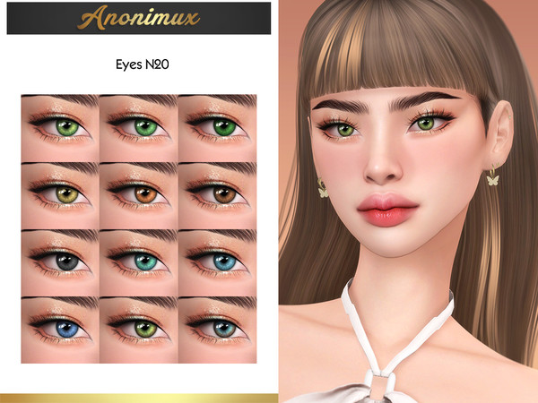 Sims 4 — Eyes N20 by Anonimux_Simmer — - 12 Swatches - Male/Female - All ages - Face paint category - HQ - Thanks to all