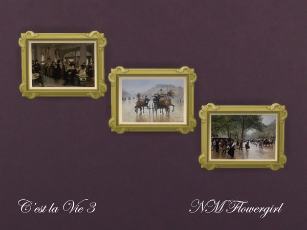Sims 4 — C'est la Vie 3 by nmflowergirl — This is life, enjoy it to the full! The artwork of Jean Beraud is in the public