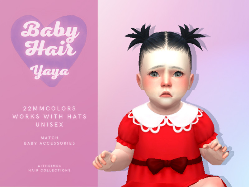 Sims 4 Baby Yaya Hair by aithsims