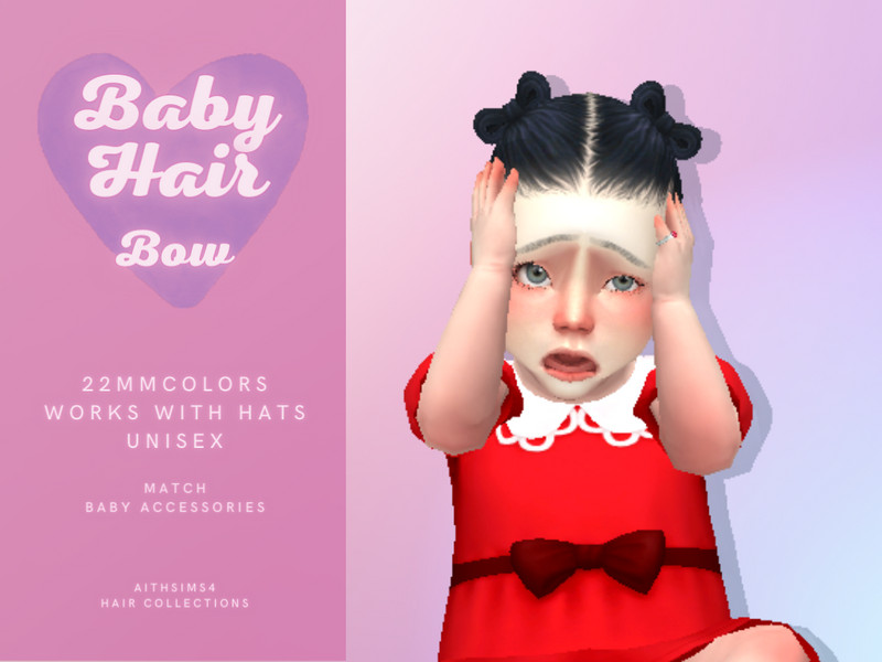 Sims 4 Baby Bow Hair by aithsims