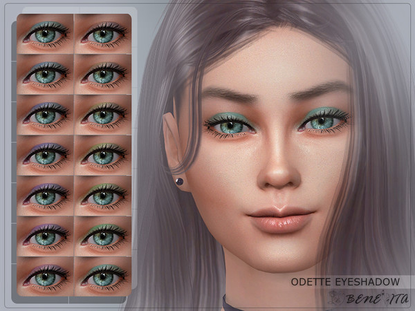 Sims 4 — Odette Eyeshadow [HQ] by Benevita — Odette Eyeshadow Makeup Category HQ 14 Swatches For Female (Teen to Elder) I