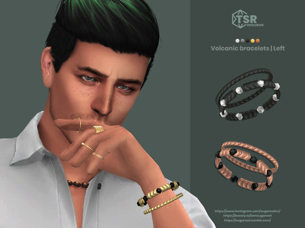 The Sims Resource - Volcanic male bracelets | Left