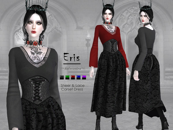 The Sims Resource - ERIS - Corset Long Dress