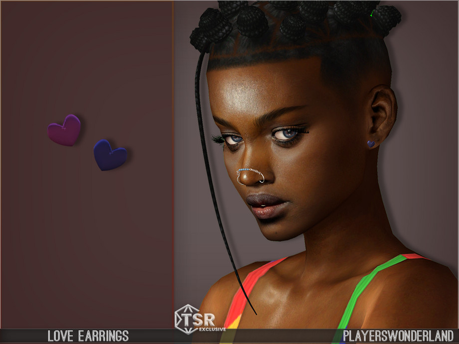 The Sims Resource - Love Earrings