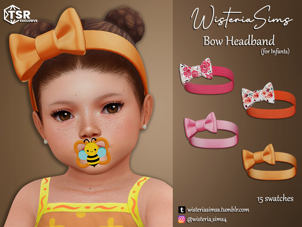 Sims 4 — Bow Headband for Infants by WisteriaSims — **FOR INFANTS **NEW MESH *GIRLS - Hat Category - 15 swatches - Base