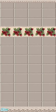 Sims 2 — Strawberries beige by devilishdawn — tile