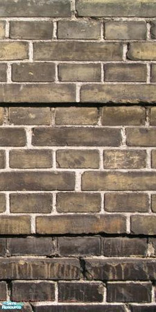 Sims 2 — Bean's Aged Brick Walls - Wall 3 by galilea — Old and weathered, but this brick wall makes for a quaint and