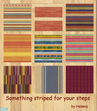 Sims 2 — Something striped for your steps by Helena — Do you like stripes ? These carpets are for you ! You can use them
