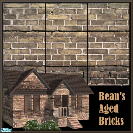 Sims 2 — Bean's Aged Brick Walls by galilea — Old and weathered, but these brick walls make for a quaint and stylish home