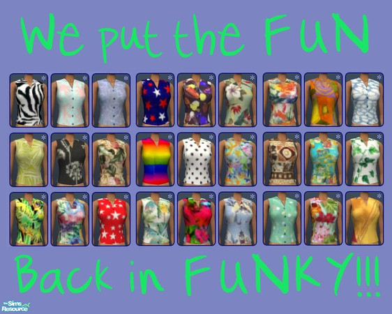 Sims 2 — Fun Funky Tops Set 2 by sweetokie80 — The 2nd part of my set of VERY different fun funky print shirts for your