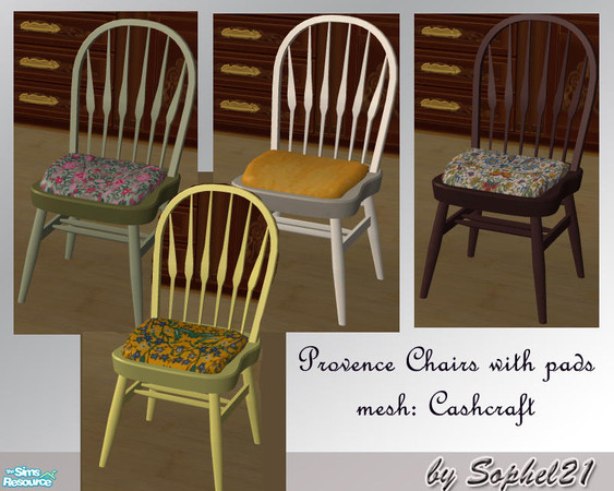 Sims 2 — Provence Chairs/chairpads by Sophel21 — Chairs and pads with a touch of provence ***REQ. mesh from Cashcraft***