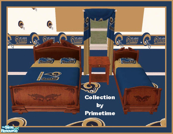 Sims 2 — PT NFL St. Louis Rams Bedroom by Primetime024 — This collection is for all Ram fans. It is a complete bedroom
