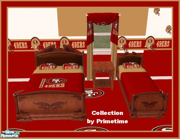 Sims 2 — PT San Francisco 49ers Bedroom by Primetime024 — This collection is for all 49er fans. It is a complete bedroom