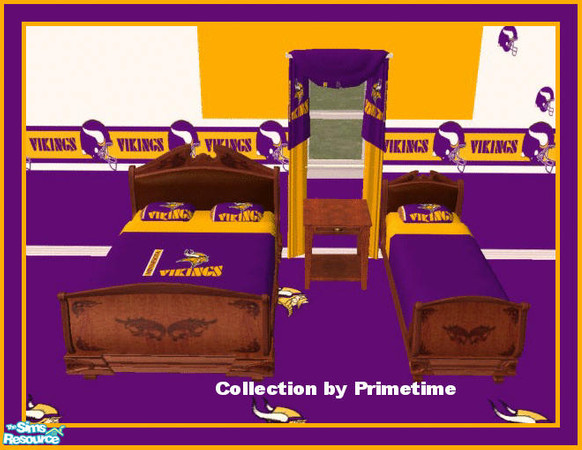 Sims 2 — PT NFL Minnesota Vikings Bedroom by Primetime024 — This collection is for all Viking fans. It is a complete