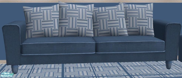 Sims 2 — NK Blue Weave LR - Arizona Sofa by MoMama — A cool blue sofa with blue weave cushions. Thanks to shtinky00 for