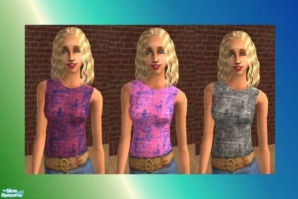Sims 2 — Patterned Tank Set by sweetokie80 — A set of 3 patterned tanks for your sims fashion desires. 