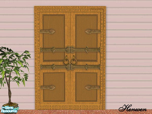 Sims 2 — Open Sesame Wood Blonde by Henwen — Open Sesame doors in a different wood color.