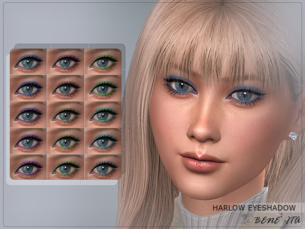 Sims 4 — Harlow Eyeshadow [HQ] by Benevita — Harlow Eyeshadow Makeup Category HQ 15 Swatches For Female (Teen to Elder) I