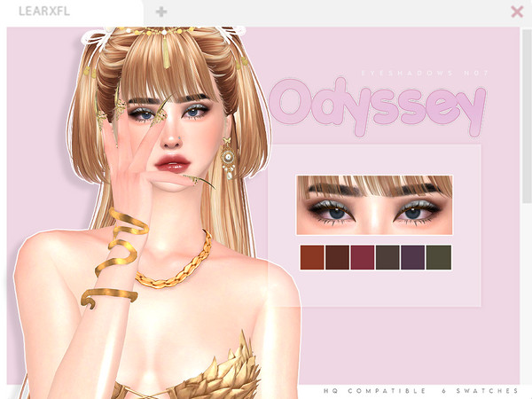 Sims 4 — Odyssey Eyeshadow N07 by Learxfl — - 6 swatches - HQ / BGC Compatible - Female - Teen - Elder - All Occult