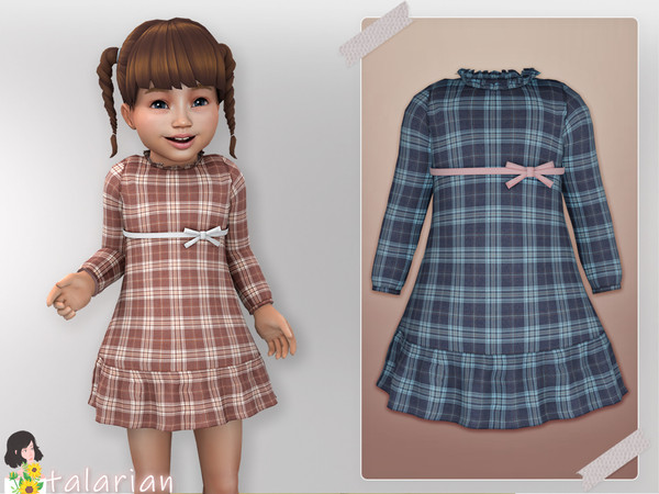The Sims Resource - Gianna Plaid Dress