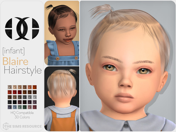 Sims 4 — Blaire Hairstyle [Infant] by DarkNighTt — Blaire Hairstyle is a short, straight hairstyle for infants. 30 colors
