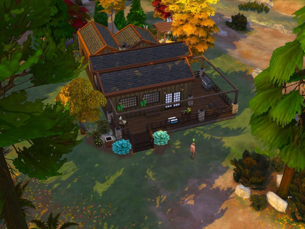 Sims 4 — A Cabin To Avoid Life by cj45672 — If you just want avoid those life responsibilites, then this sheek cabin is