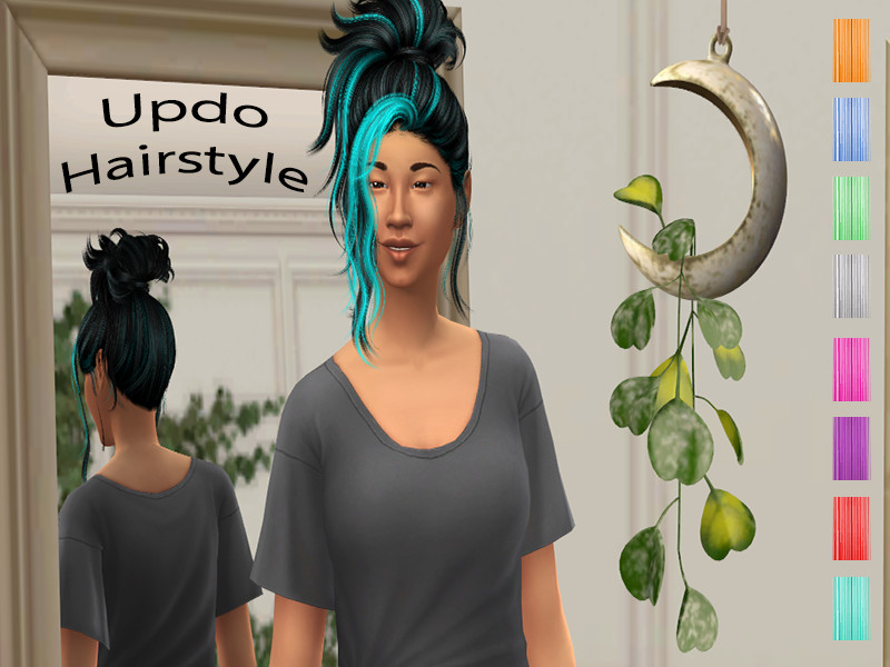 Sims 4 recolor updo hairstyle. by XxXB00XxX