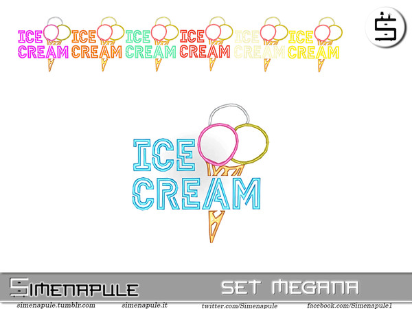 Sims 4 — Ice Cream Shop Megana - Neon Sign by Simenapule — Ice Cream Shop Megana - Neon Sign. 7 colors.