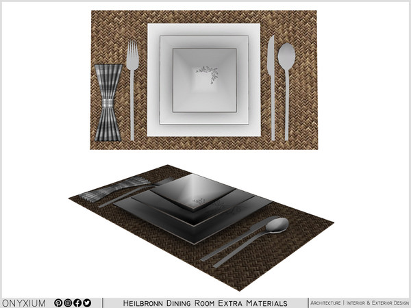 Sims 4 — Heilbronn Placemat With Fork, Knife, Spoon And Plates by Onyxium — Onyxium@TSR Design Workshop Dining Room