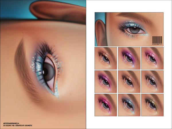 Glitter eyeshadow with eyeliner Found in TSR Category 'Sims 4 Female  Eyeshadow'